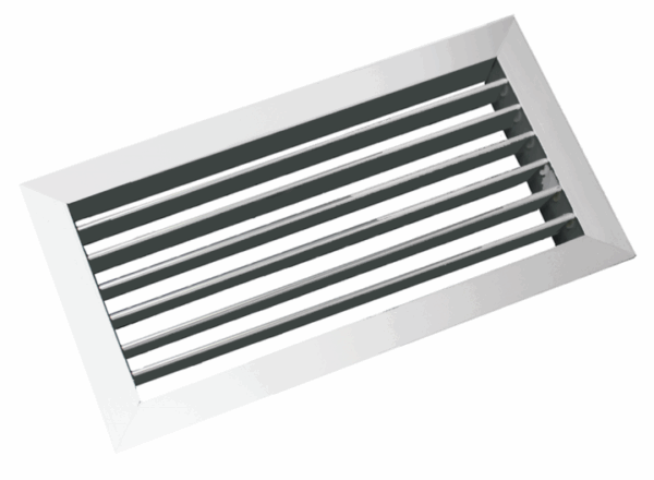 AHN-W farba: biela - 1000 x 350 MM (LxH) - Nástenná vetracia mriežka hliníkova s nastavitelnými lamelami