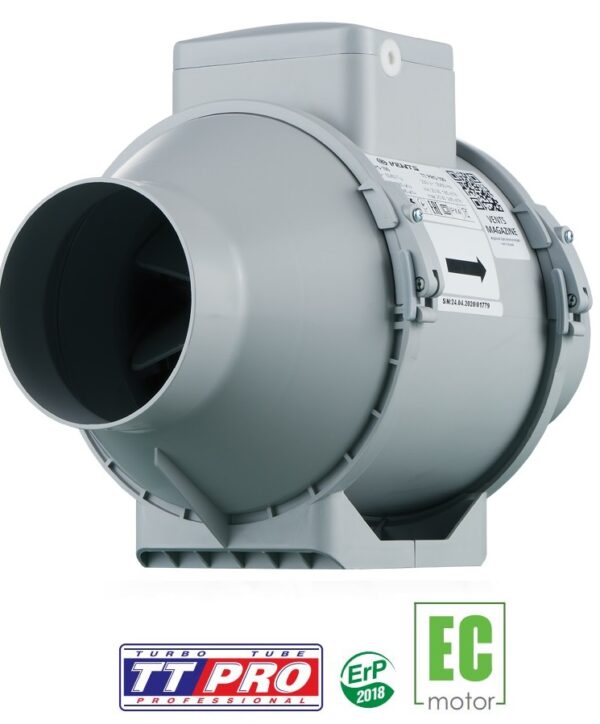 Axiálne odsávacie ventilátory VENTS TT 100PRO EC priemer napojenia 100mm-300m3/h napätie 230V