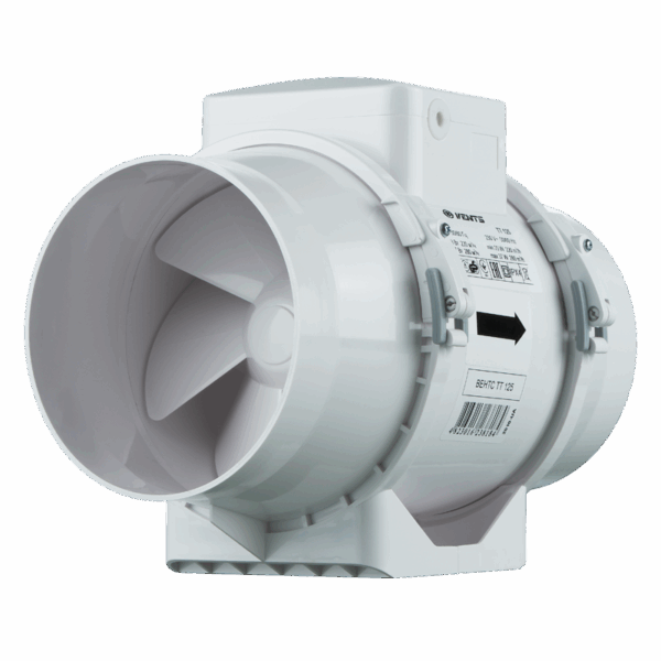 Axiálne odsávacie ventilátory VENTS TTS 125 priemer napojenia 125mm-dvojrýchlostný výkon:295-440m3/h napätie 230V