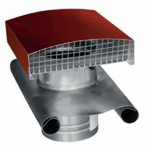 CT - Strešný prechod kovový - 315mm - Červená - Golier olovený