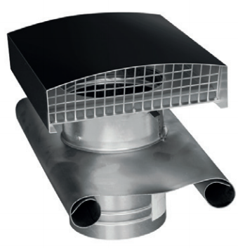 CT - Strešný prechod kovový - 315mm - Čierna - Golier olovený