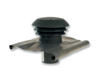 CTA - Strešný prechod plastový - 150mm - Čierna - Golier olovený