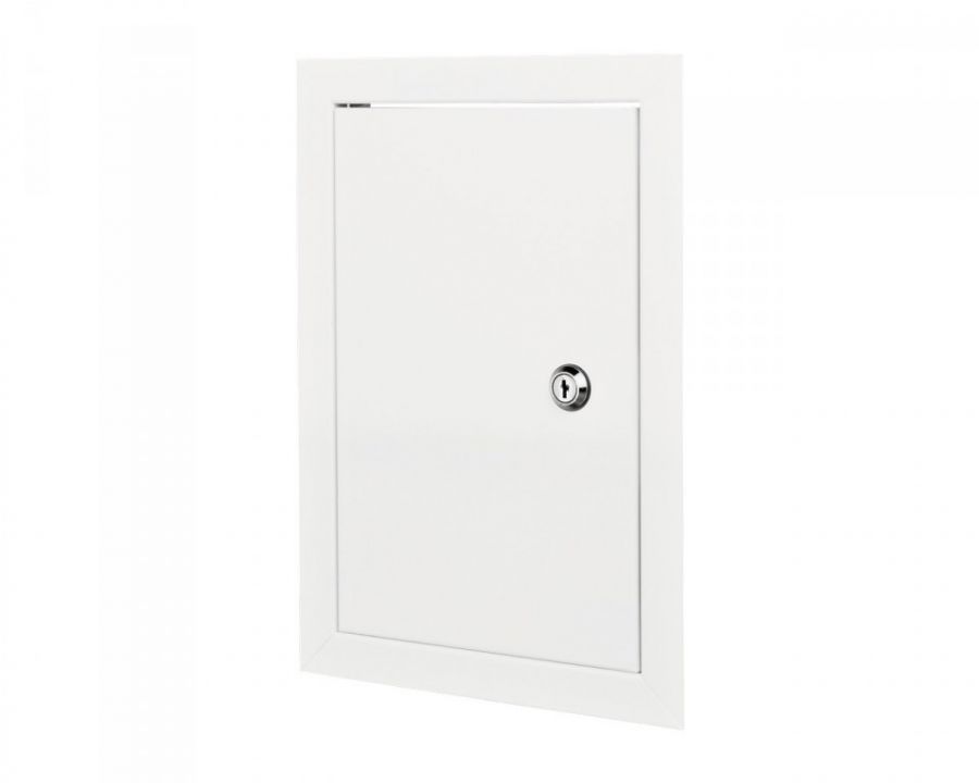 DMZ 150x150 Biele kovové revízne dvierka zatváranie na kľúčik DMZ 150x150 Biele kovové revízne dvierka zatváranie na kľúčik