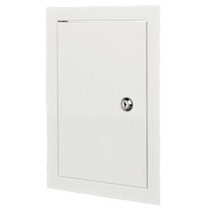 DMZ 200x250 Biele kovové revízne dvierka zatváranie na kľúčik