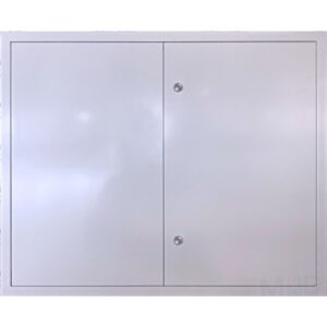 Dvojkrídlové kovové dvierka DV 1000x800 Biele štvorhran