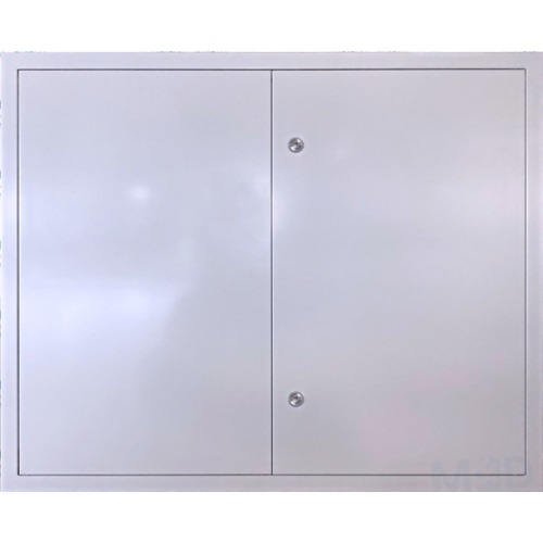 Dvojkrídlové kovové dvierka DV 800x800 Biele štvorhran