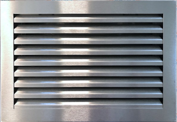 Hliníkové mriežky VZ 400x200 Natur s pevnými lamelami s rámčekom na zabudovanie