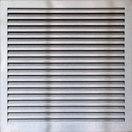 Hliníkové mriežky VZ 600x600 Natur s pevnými lamelami s rámčekom na zabudovanie