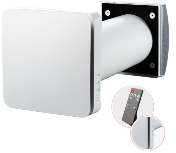 Lokálny rekuperátor VENTSTwinFresh Atmo ∅160mm s  diaľkovým ovládaním  automatickou žaluziou 50m3/h