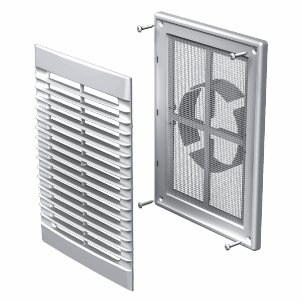 MV126VDS+sieťka proti hmyzu+príruba nastavitelná-100-150mm+rovné lamely