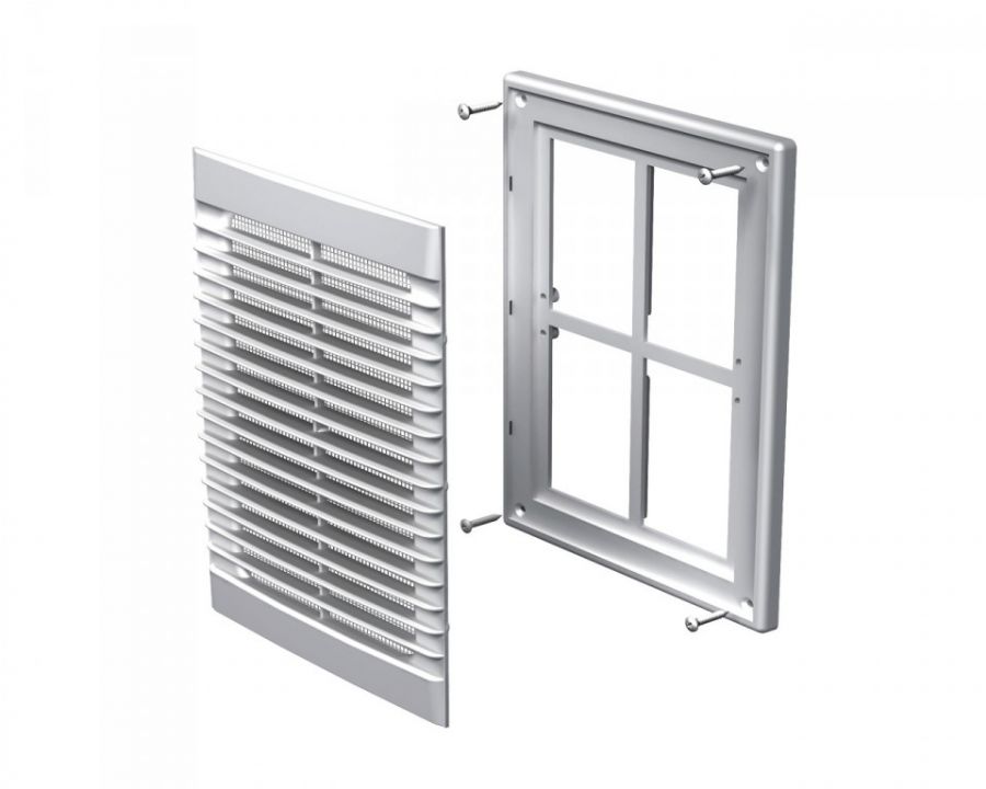 Mriežka MV126S-so sieťkou proti hmyzu a rovnými lamelami Mriežka MV126S-so sieťkou proti hmyzu a rovnými lamelami