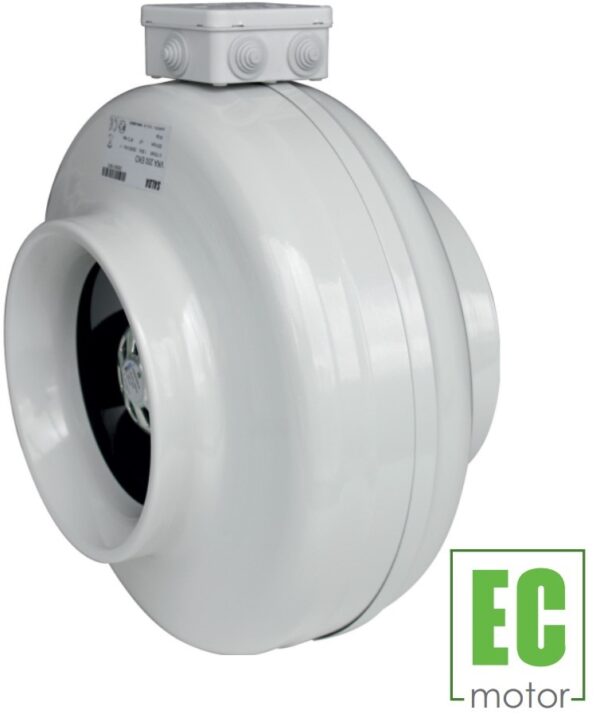 Priemyselný potrubný ventilátor BCS-ECP 200 EC motorom priemer napojenia 198mm výkon:1110 m3/h napätie 230V
