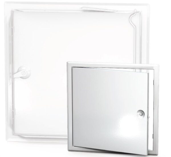 Revízne dvierka kovové biele H 200x200mm zatváranie štvorhran+plastový kľúčik