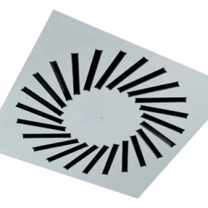 VWR-3A - 600/24 -Štvorcové vírivé stropné difúzory s nastaviteľnými kovovými lamelami