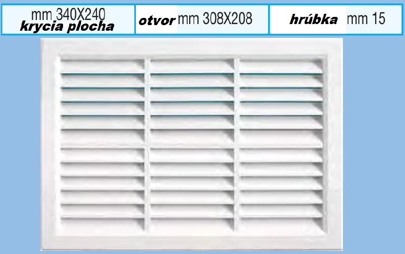 Vetracia mriežka 300x200mm so sieťkou Vetracia mriežka 300x200mm so sieťkou