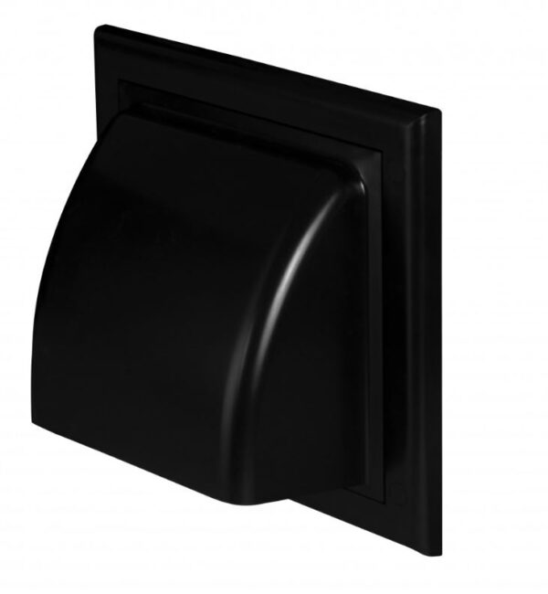 Vetracia mriežka  ČIERNA KO-150-30-bez sieťky proti hmyzu a prírubou 150mm+spätná klapka