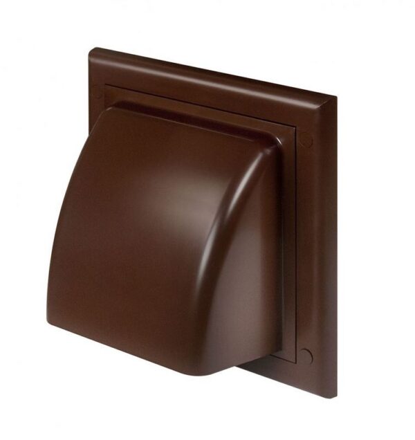 Vetracia mriežka  HNEDÁ KO-100-30-bez sieťky proti hmyzu a prírubou 100mm+spätná klapka