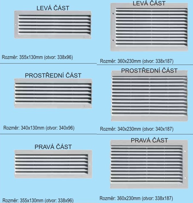 Plastové vetracie mriežky nekonečné