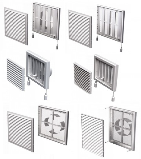 Vetracie mriežky- hranaté so zatváraním